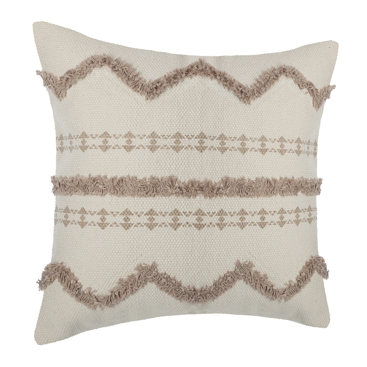 Housse de coussin 40x40 beige tufté | Nature & Découvertes