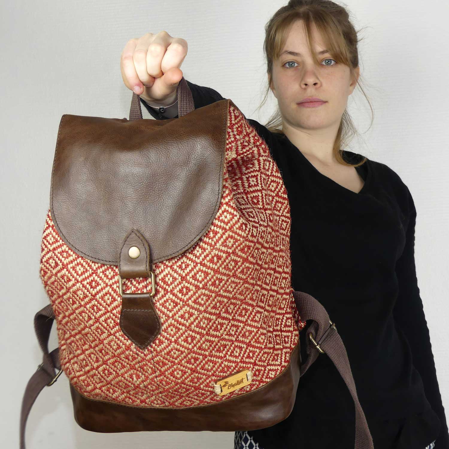 Sac à Dos Femme Nature Et Découverte Sac à dos femme en toile de jute cuir | Nature & Découvertes