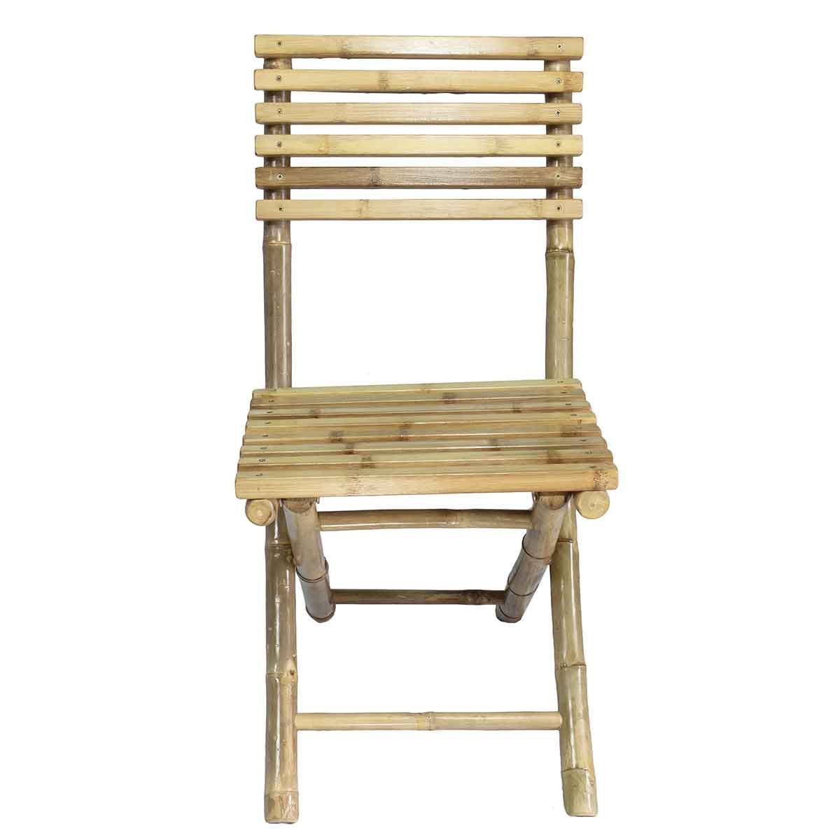 Chaise de jardin pliante en bambou natu