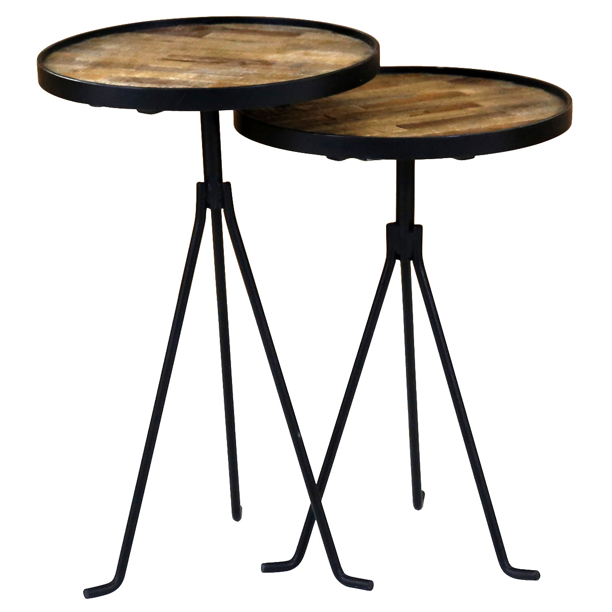 2x tables d'appoint gigognes rondes