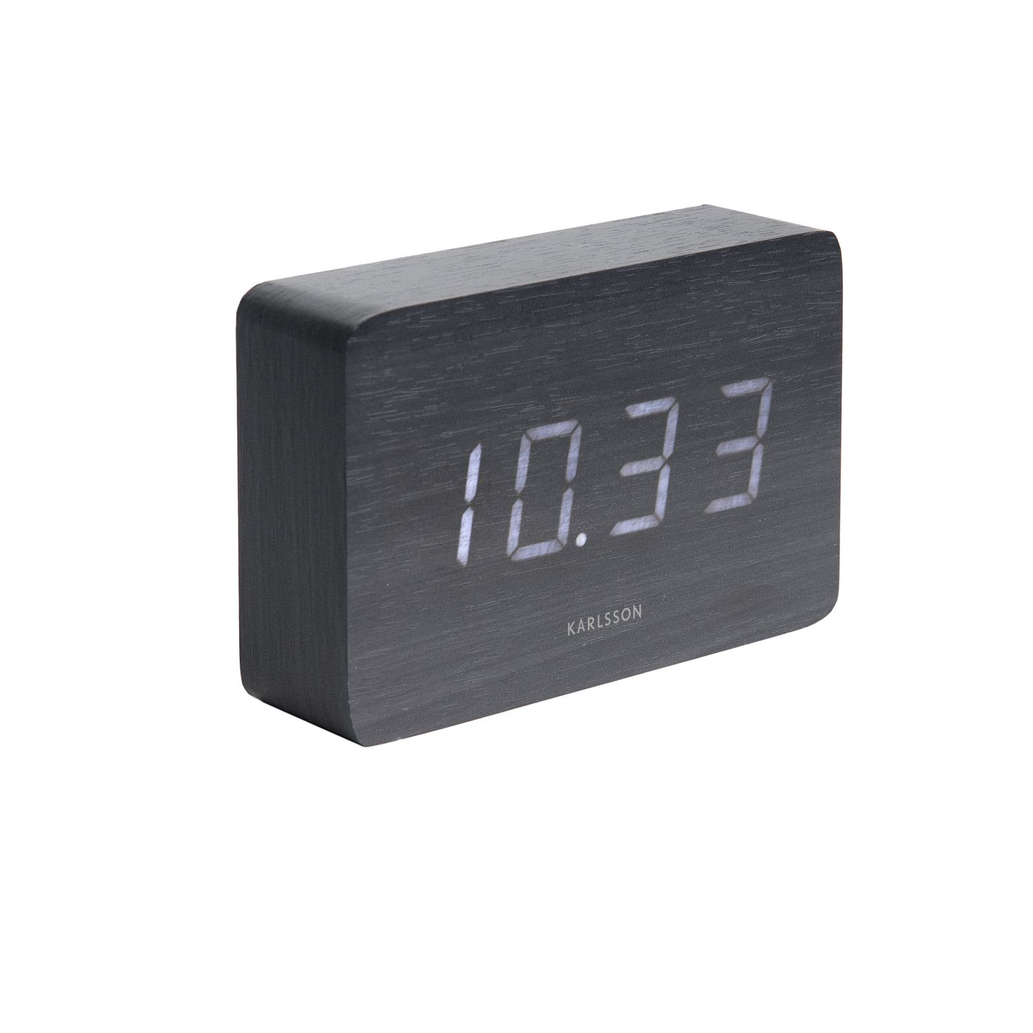 Horloge réveil en bois square - h. 10 cm