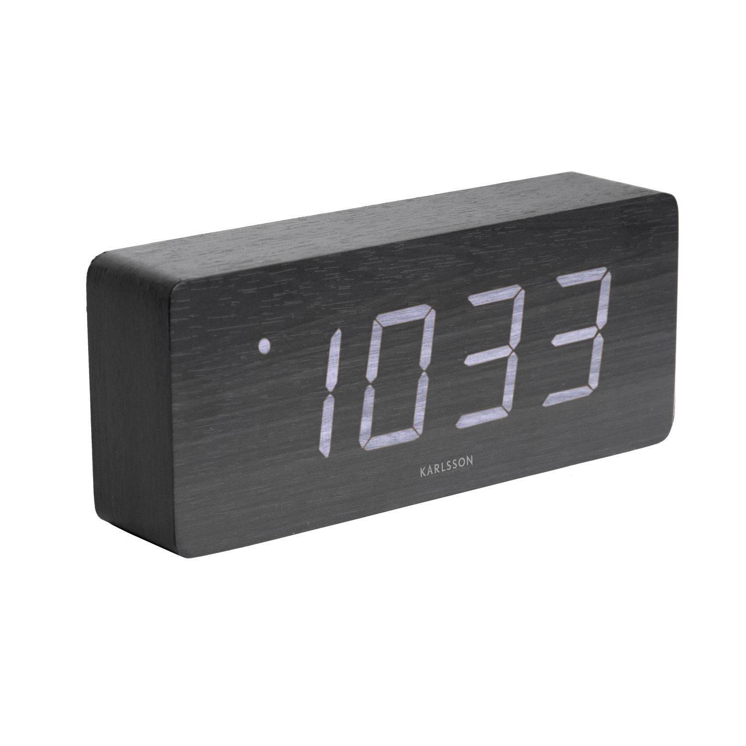 Horloge réveil en bois square - h. 9 cm