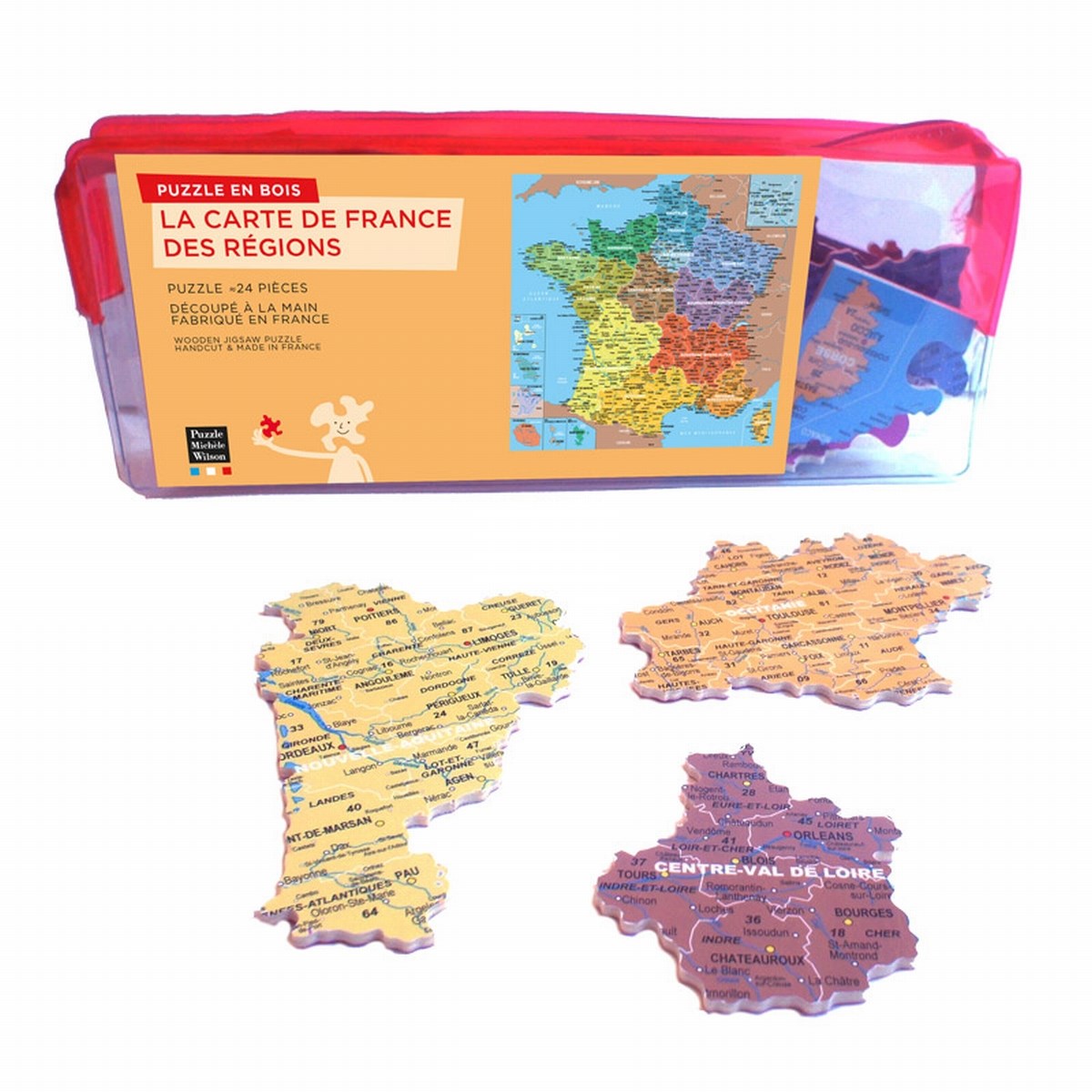 Puzzle 24 pièces carte de france regions