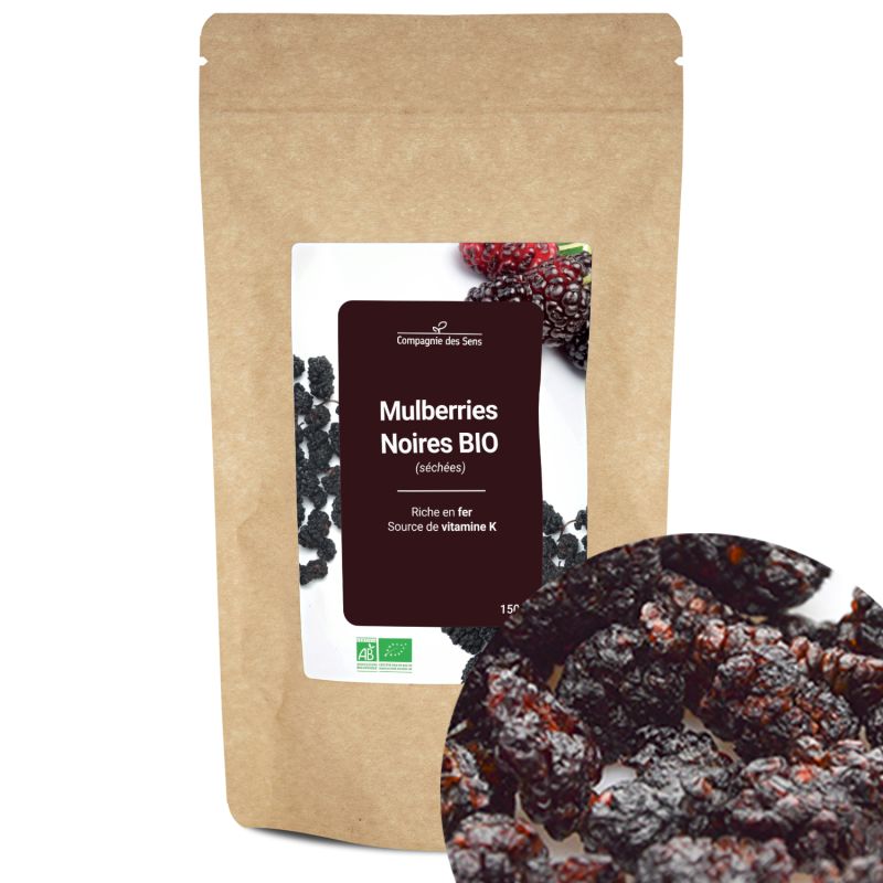 Mulberries noires bio (séchées)  - 150g