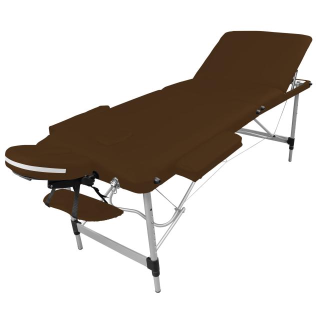 Table de massage 3z alu marron foncé