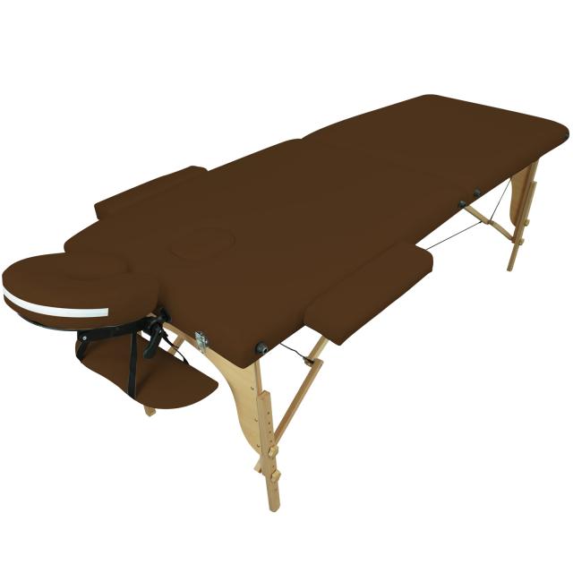 Table de massage 2z bois marron foncé