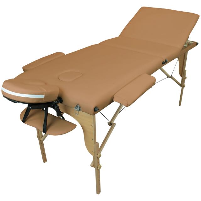 Table de massage 3z bois marron clair