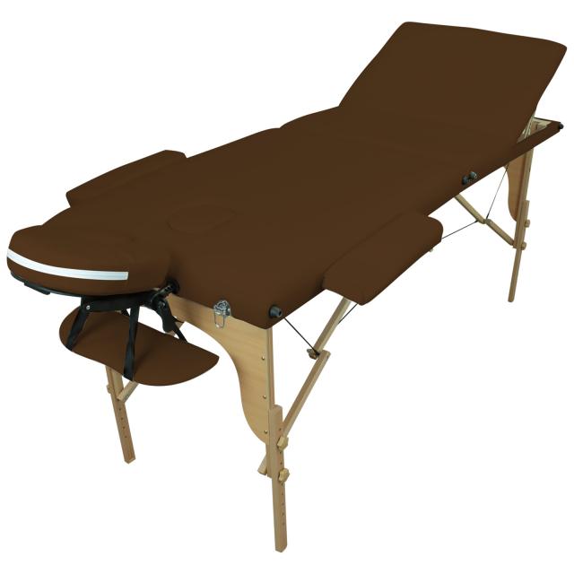 Table de massage 3z bois marron foncé