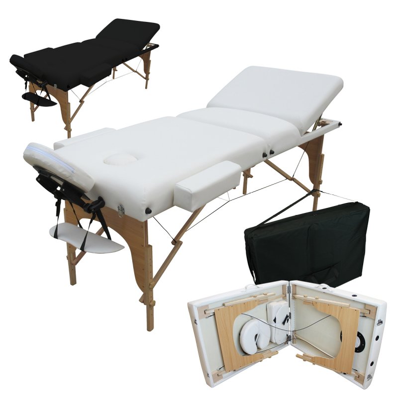 Table de massage 13cm 3z bois blanc