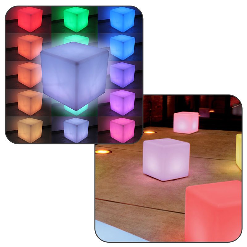 Siège cube led multicolore 40x40x40cm