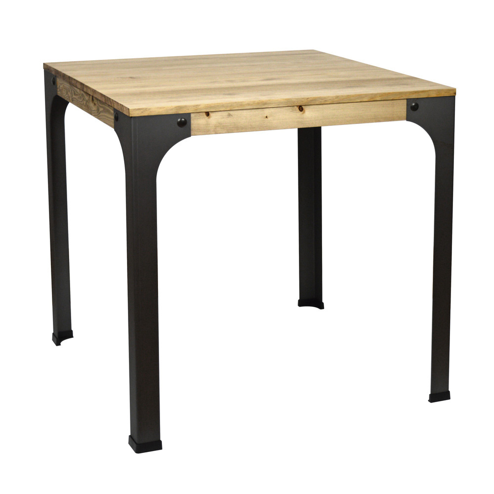 Table bar industriel vintage bois massif