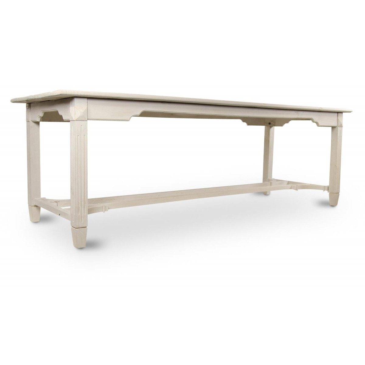 Table à manger bois blanc 250x90.5x81.5c
