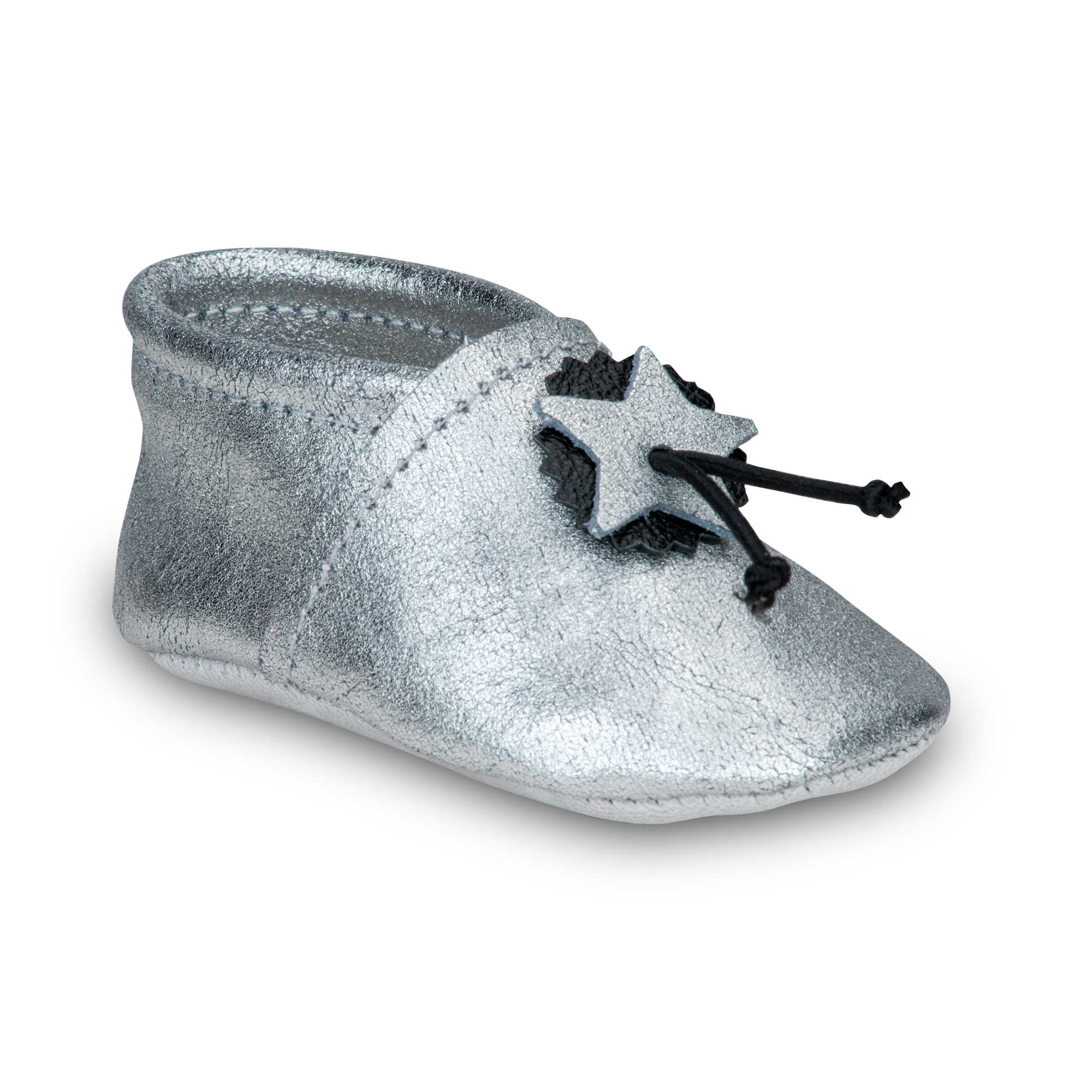 Chaussons souples bebe argente taille 24