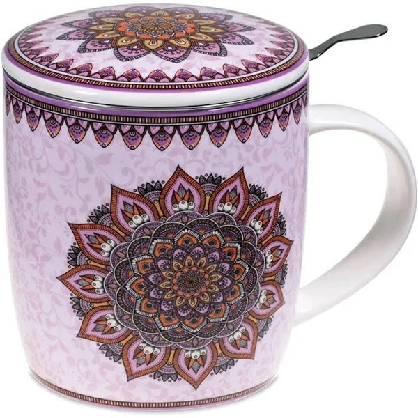 Tasse à thé mug infuseur mandala violet