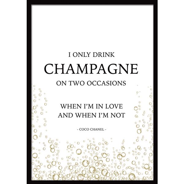 Tableau metal champagne coco chanel