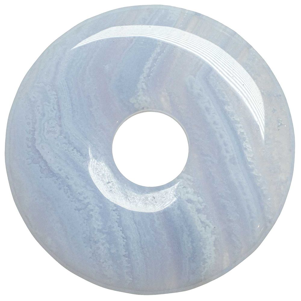 Donut calcédoine bleue 4 cm