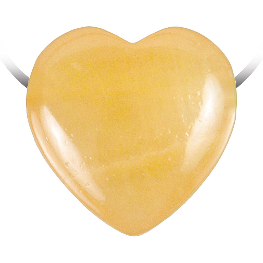 Pendentif coeur calcite jaune