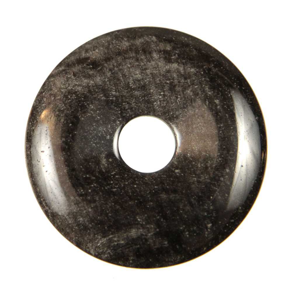 Donut obsidienne argentée 4 cm