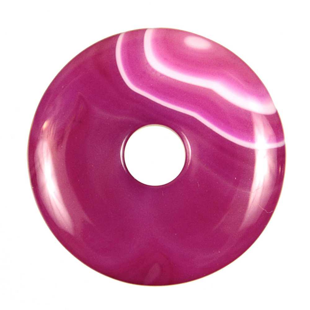 Donut agate colorée rose 4 cm