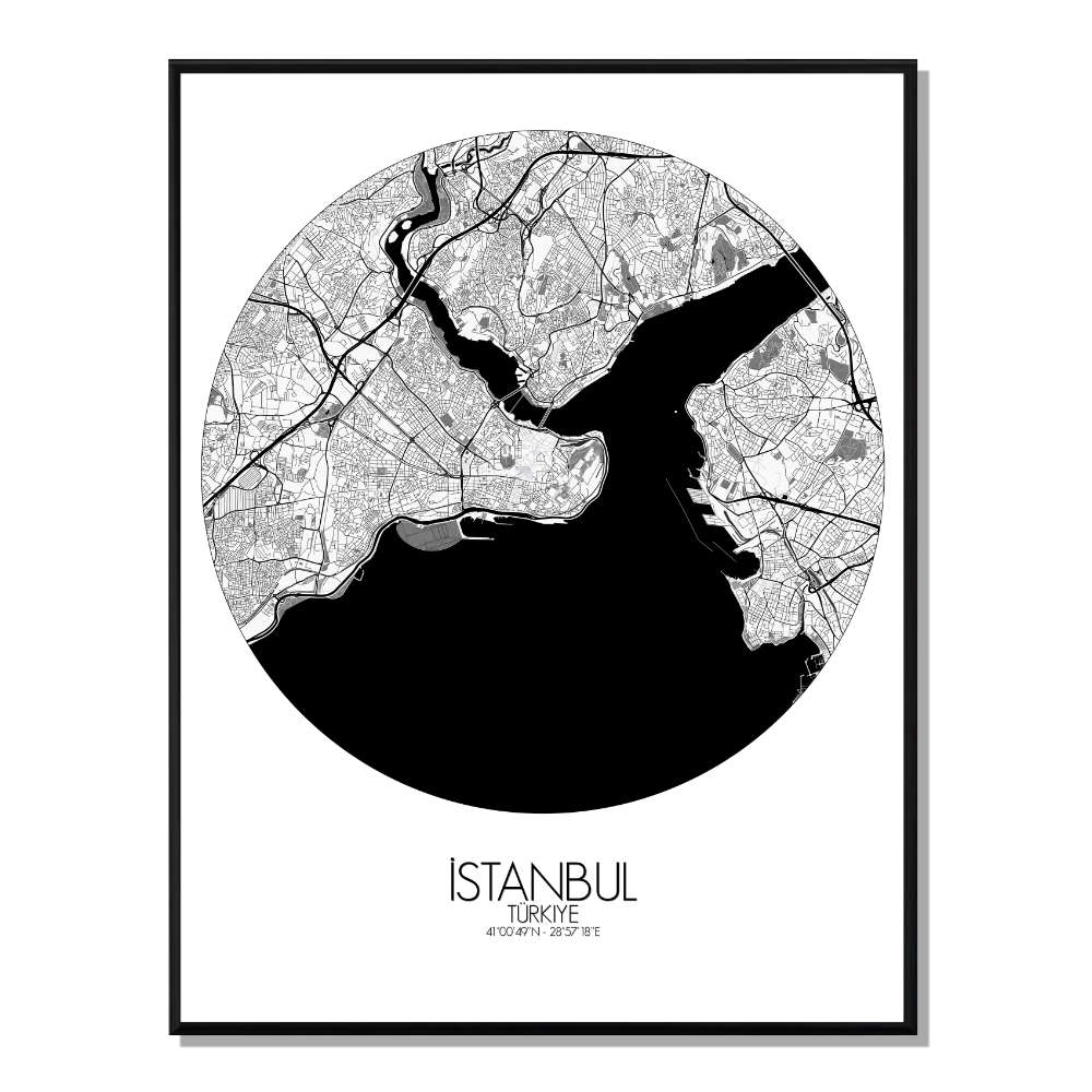 Istanbul carte ville city map rond