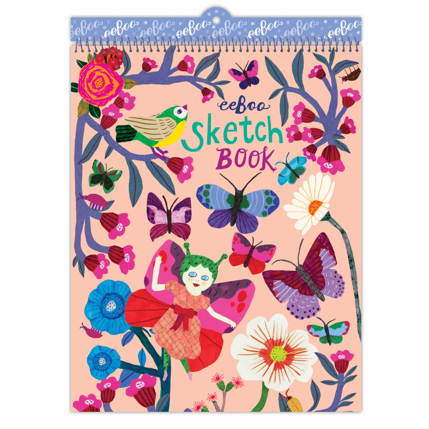 Cahier à dessin- papillons et fleurs