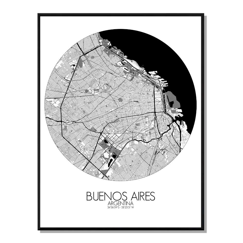 Buenos aires carte ville city map rond