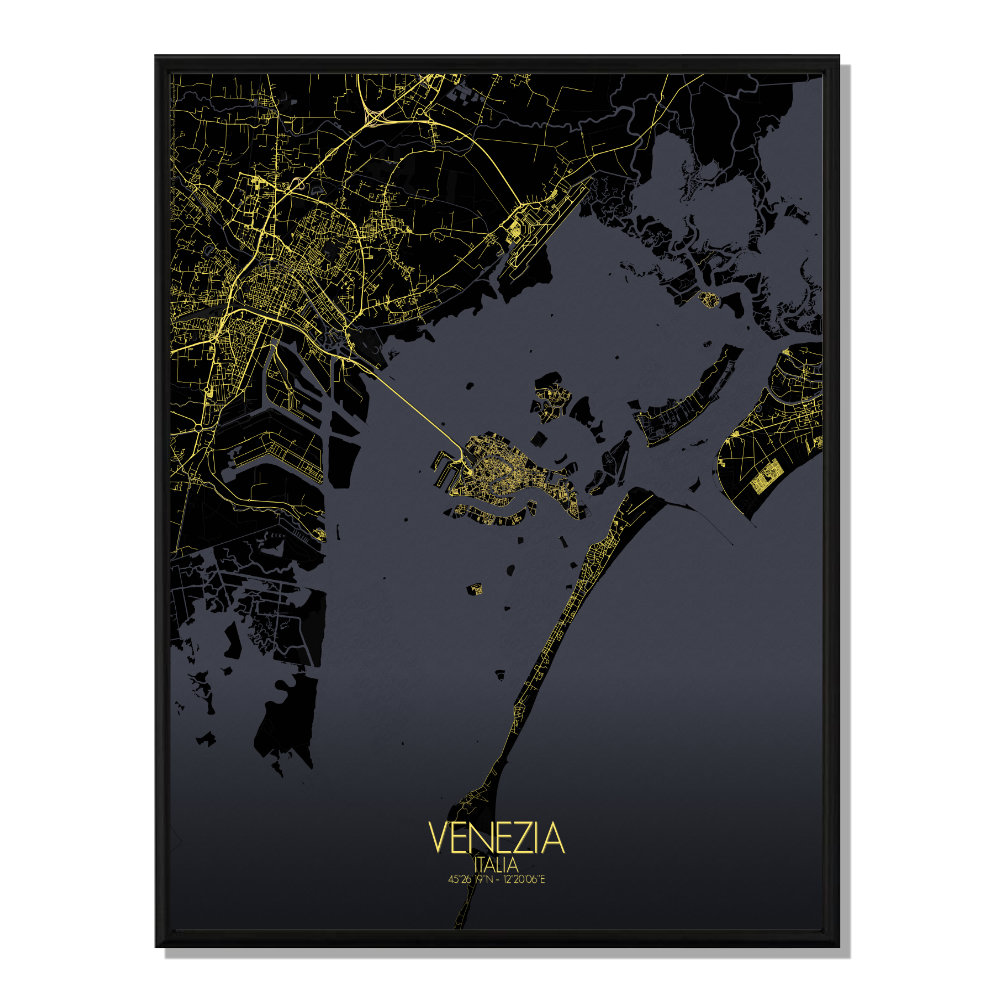 Venise carte ville city map nuit
