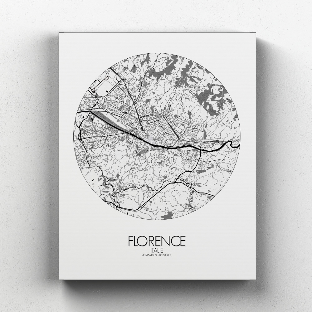Florence sur toile city map rond
