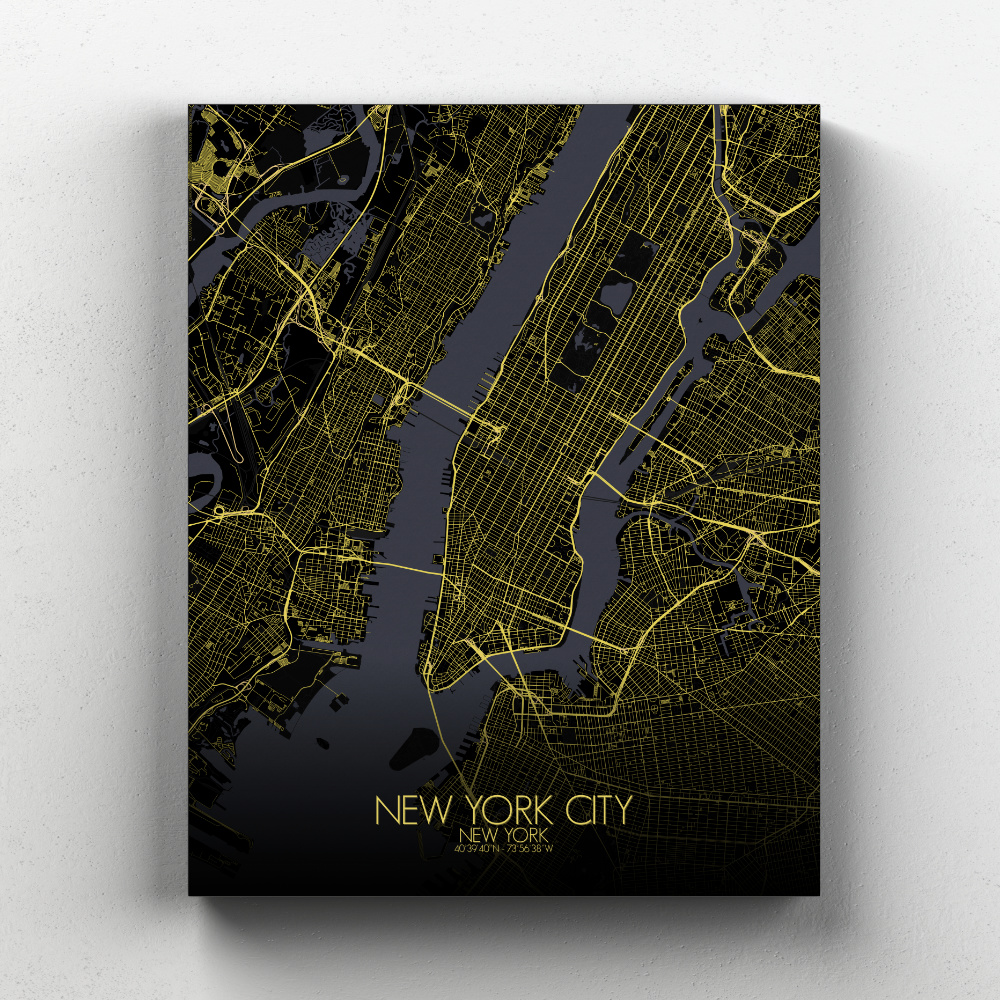 New york sur toile city map nuit