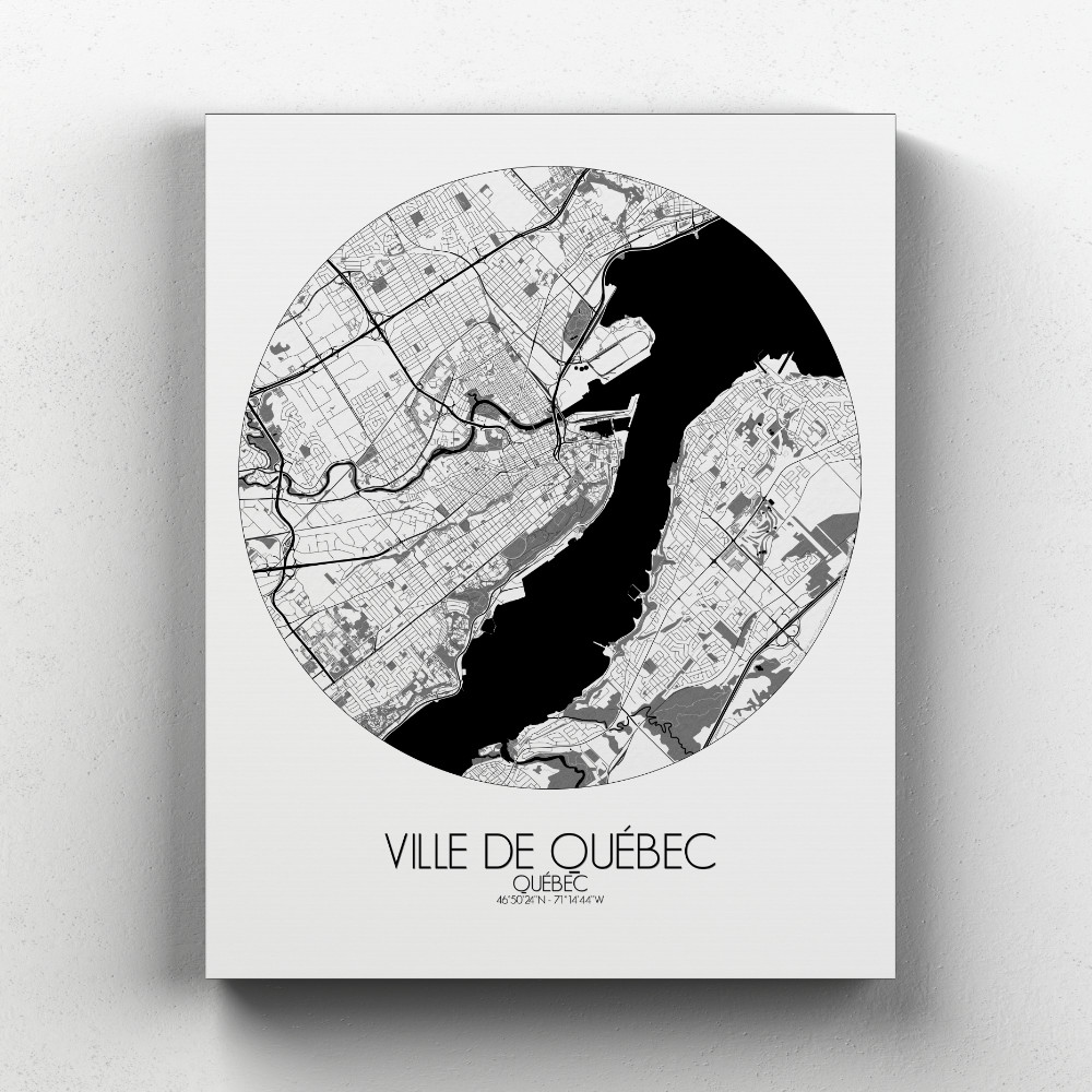 Quebec sur toile city map rond
