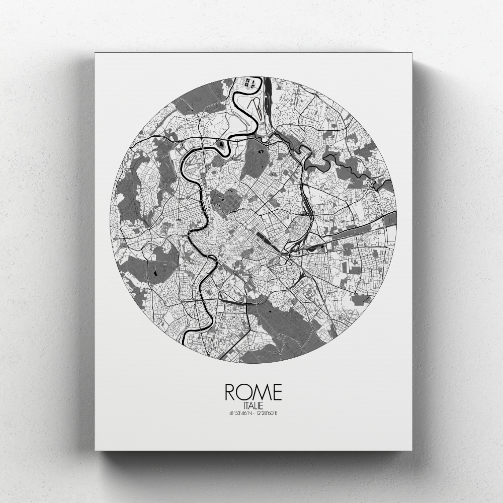 Rome sur toile city map rond