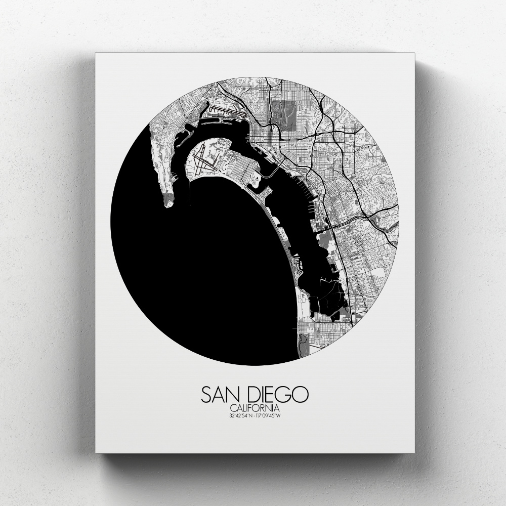 San diego sur toile city map rond