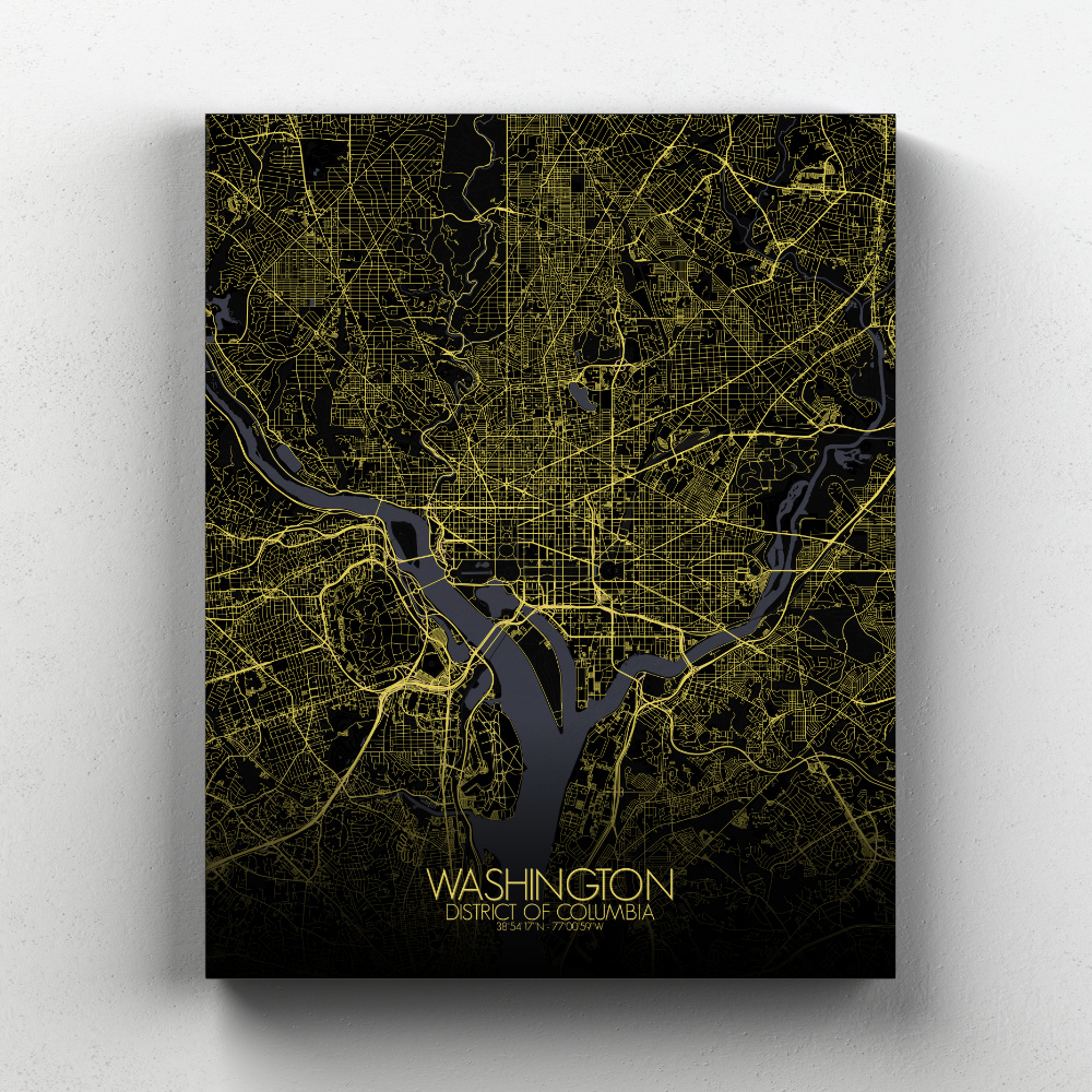 Washington sur toile city map nuit