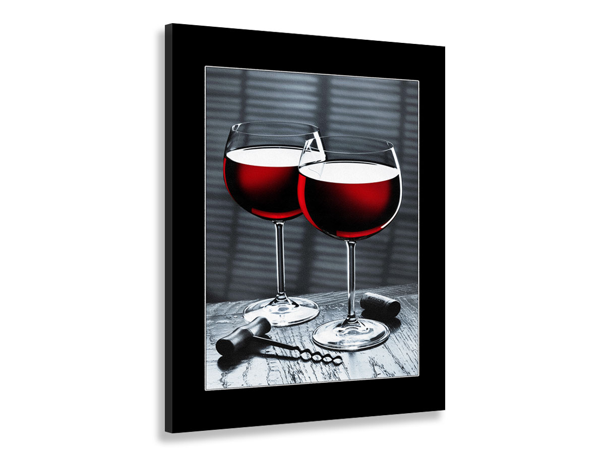 Tableau photographie verres de vin rouge