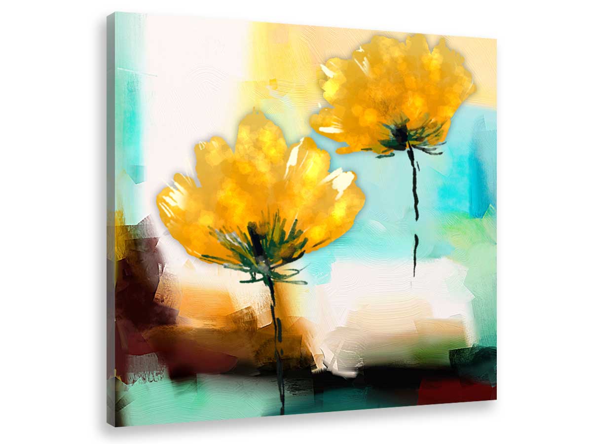 Tableau peinture abstrait fleur