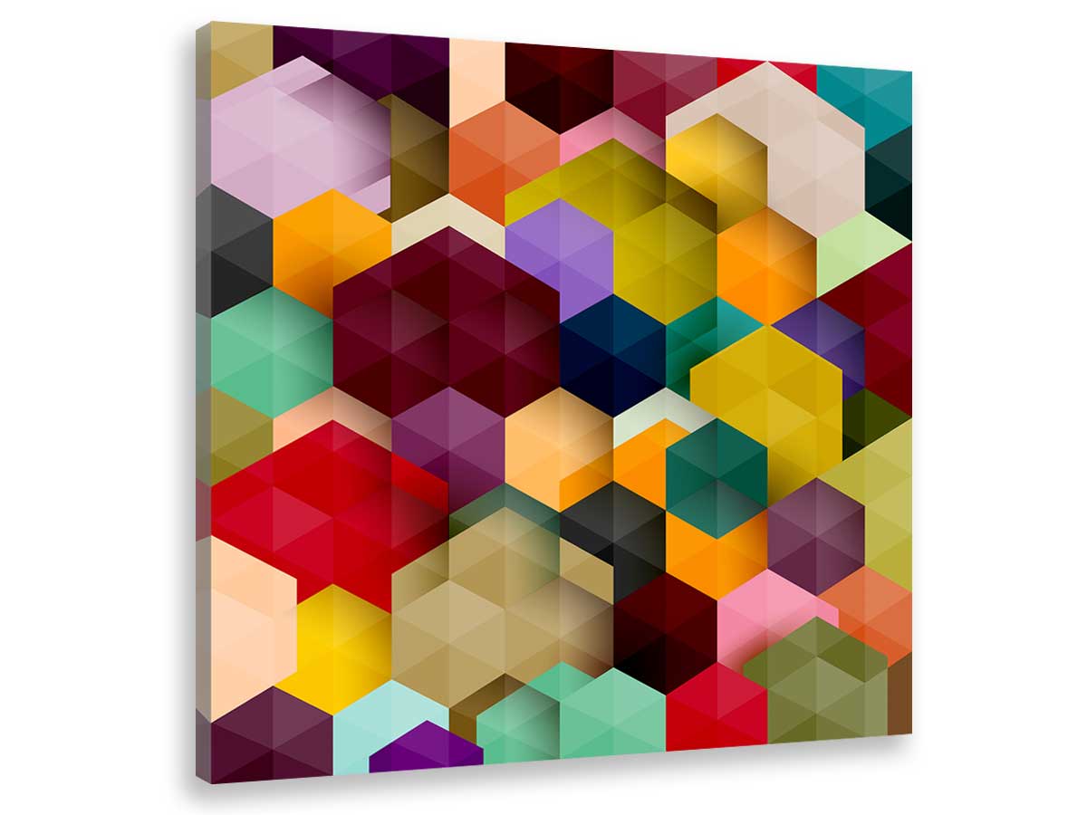 Tableau design abstrait cubes