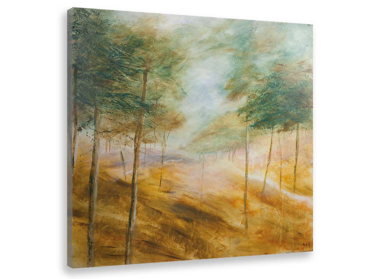 Tableau peinture forêt pin