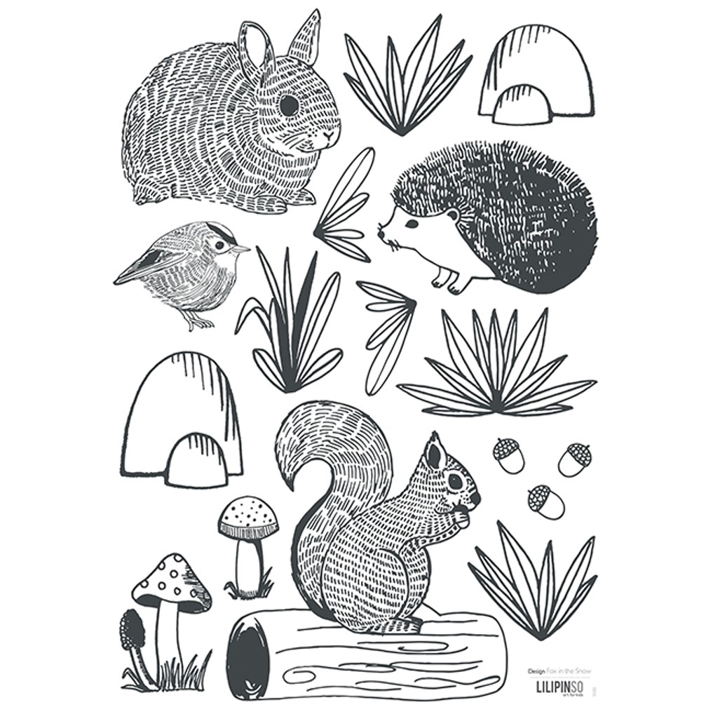 Stickers animaux de la forêt 30 x 42 cm