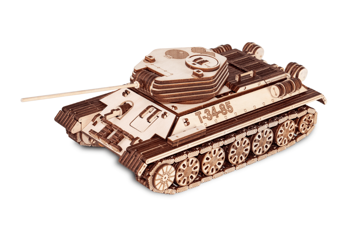 Maquette de tank russe en bois, t34-85