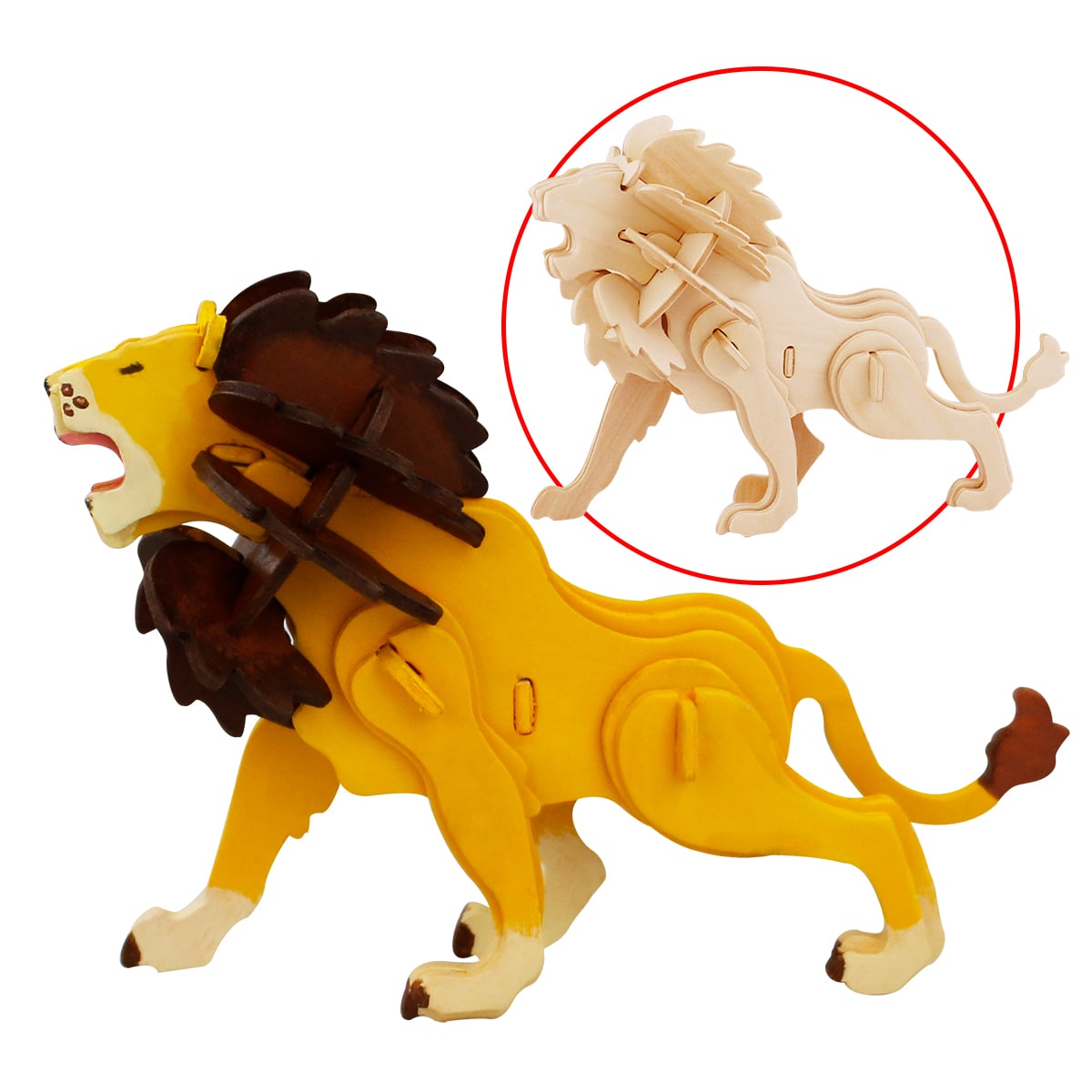 Puzzle 3d animaux, le lion , à peindre .