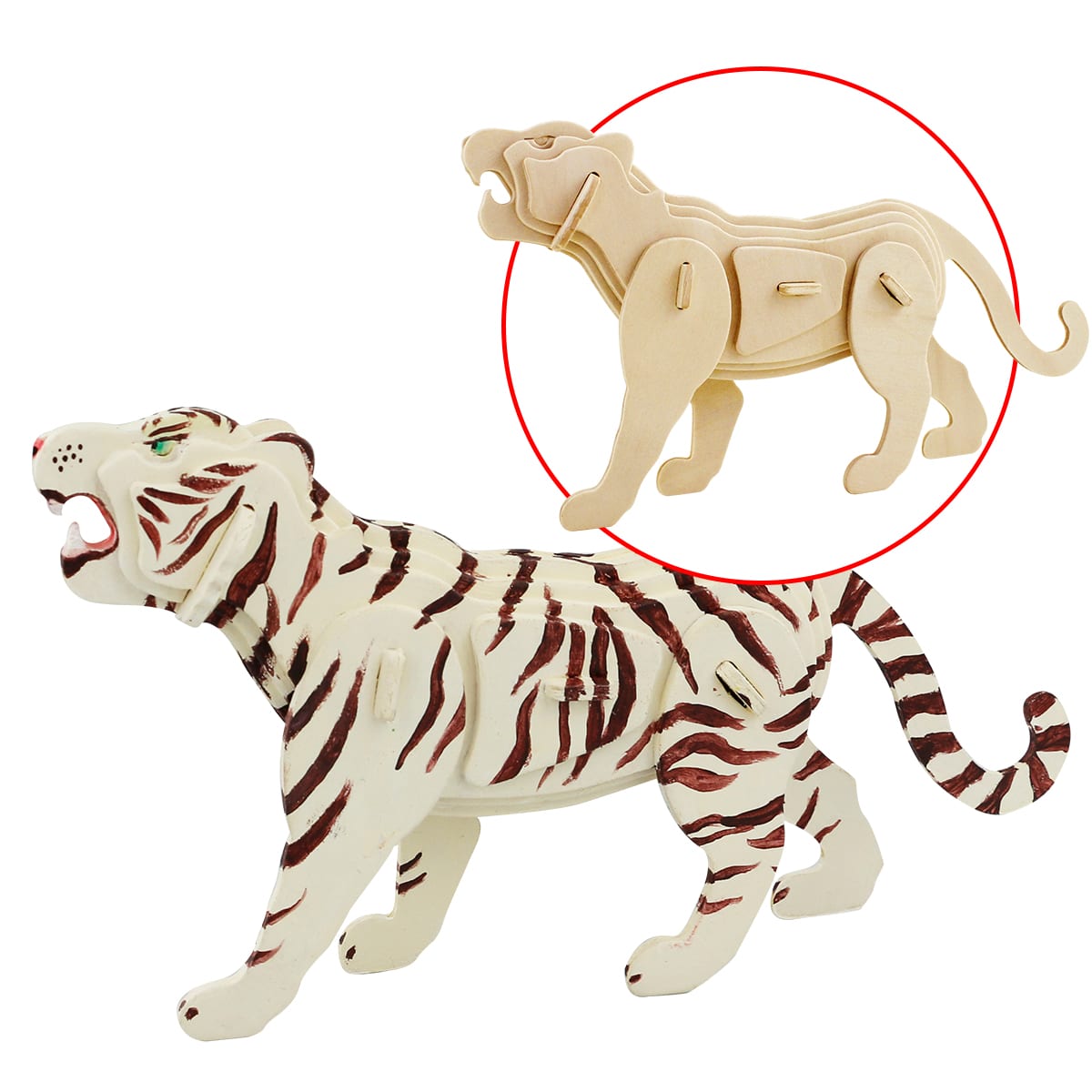Puzzle 3d animaux, le tigre, à peindre .