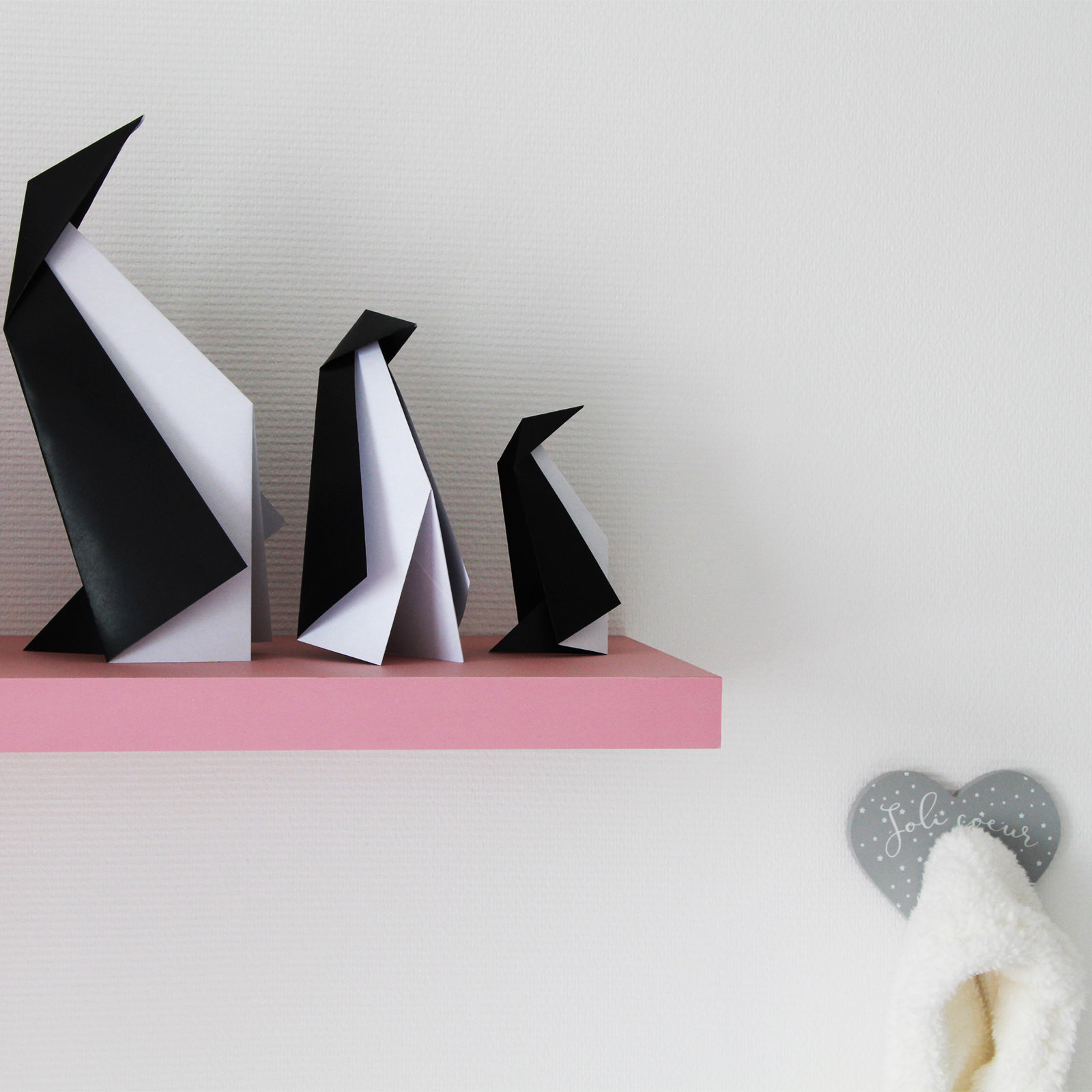Origami pingouin lapin kit déco chambre