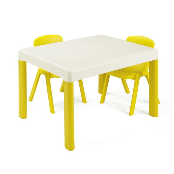 Table enfant jaune + 2 chaises