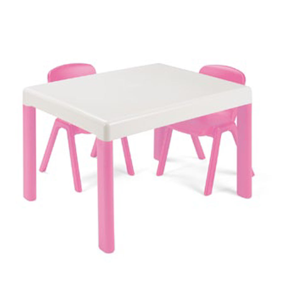 Table enfant rose + 4 chaises