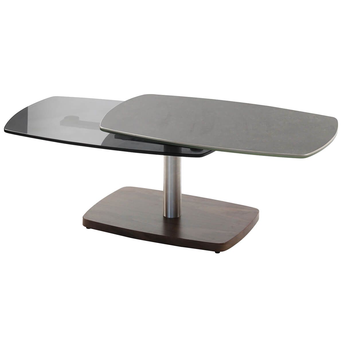 Table basse plateaux verre gris ardoise