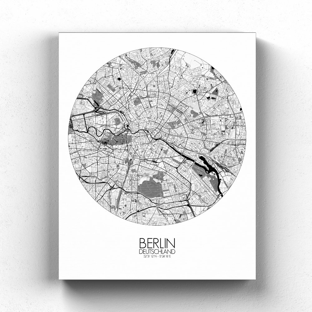 Berlin sur toile city map rond