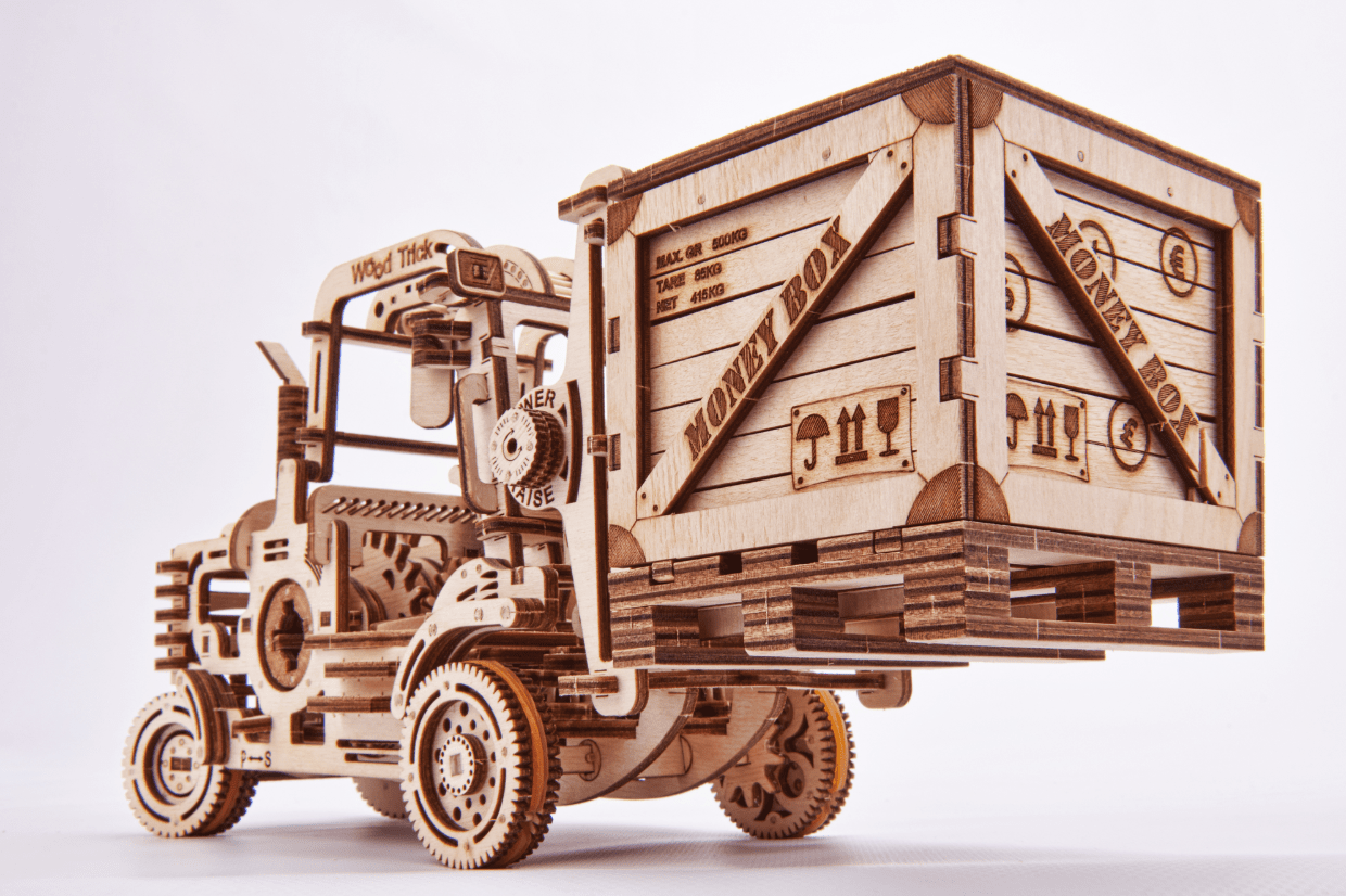 Maquette en bois de chariot élévateur