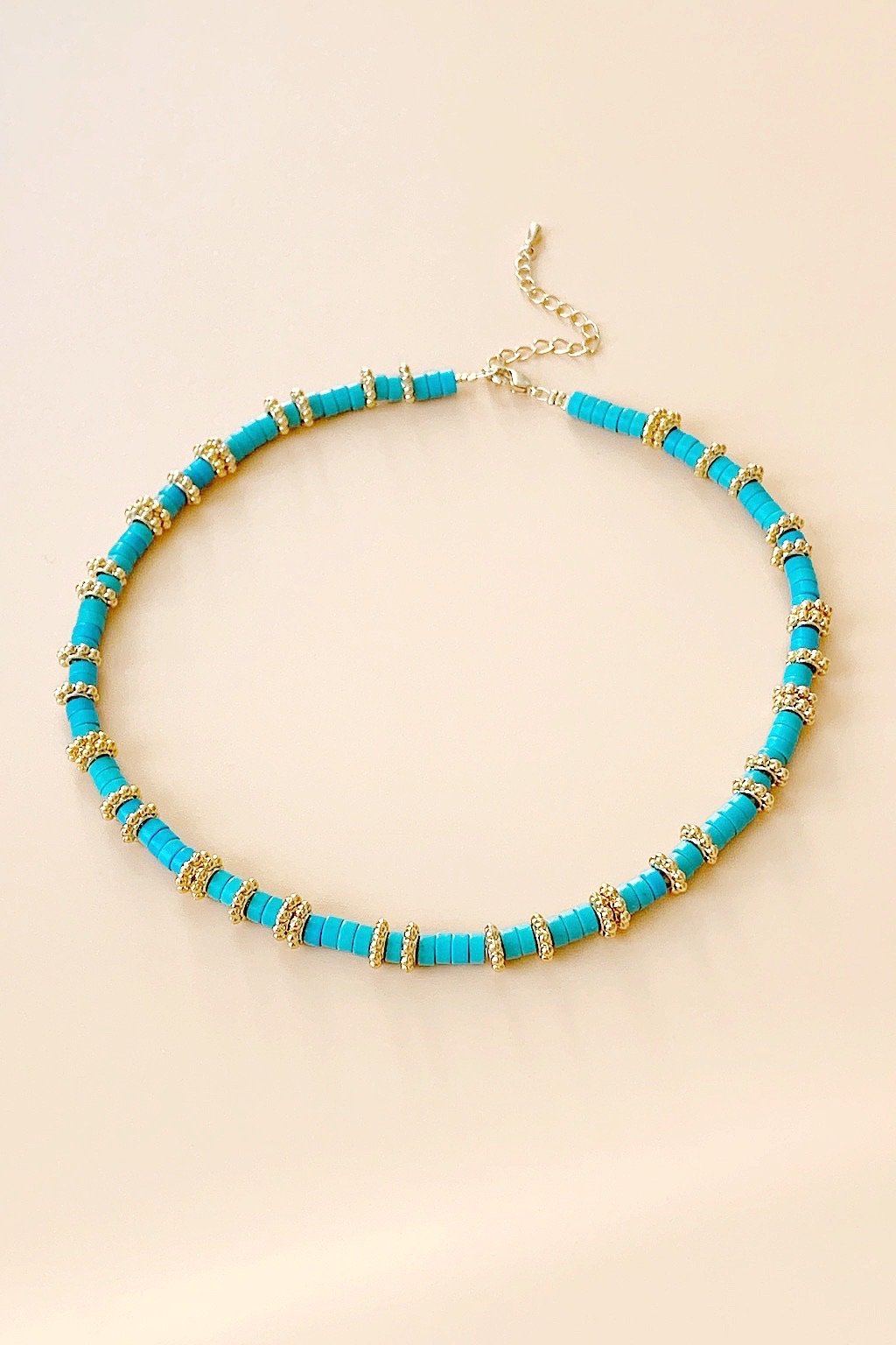 Collier perles howlite turquoise