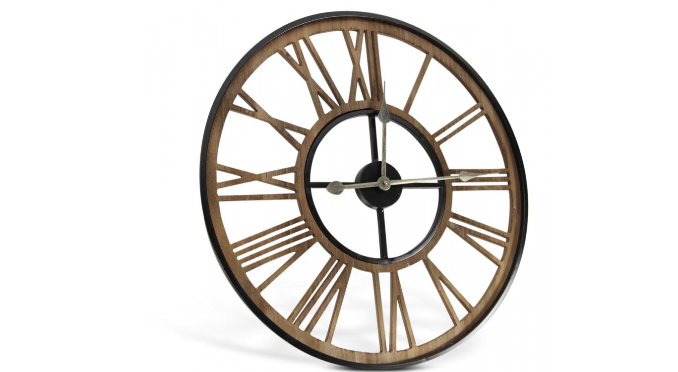 Grande horloge ancienne fer forge marron