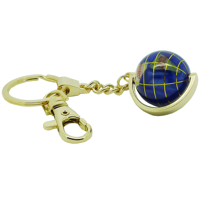 Porte clés globe bleu navy